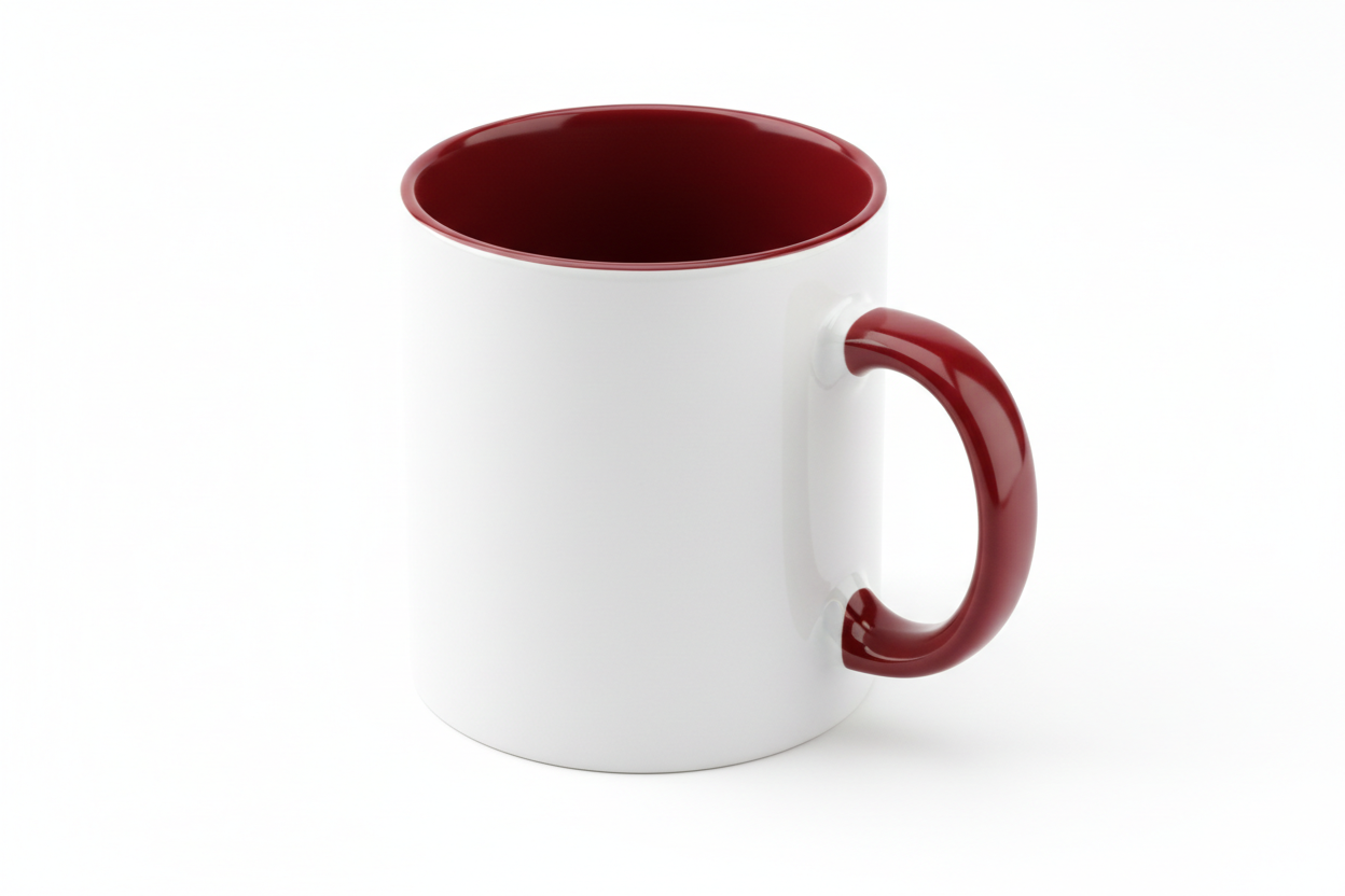 11oz sublimation inner & handle color dark red