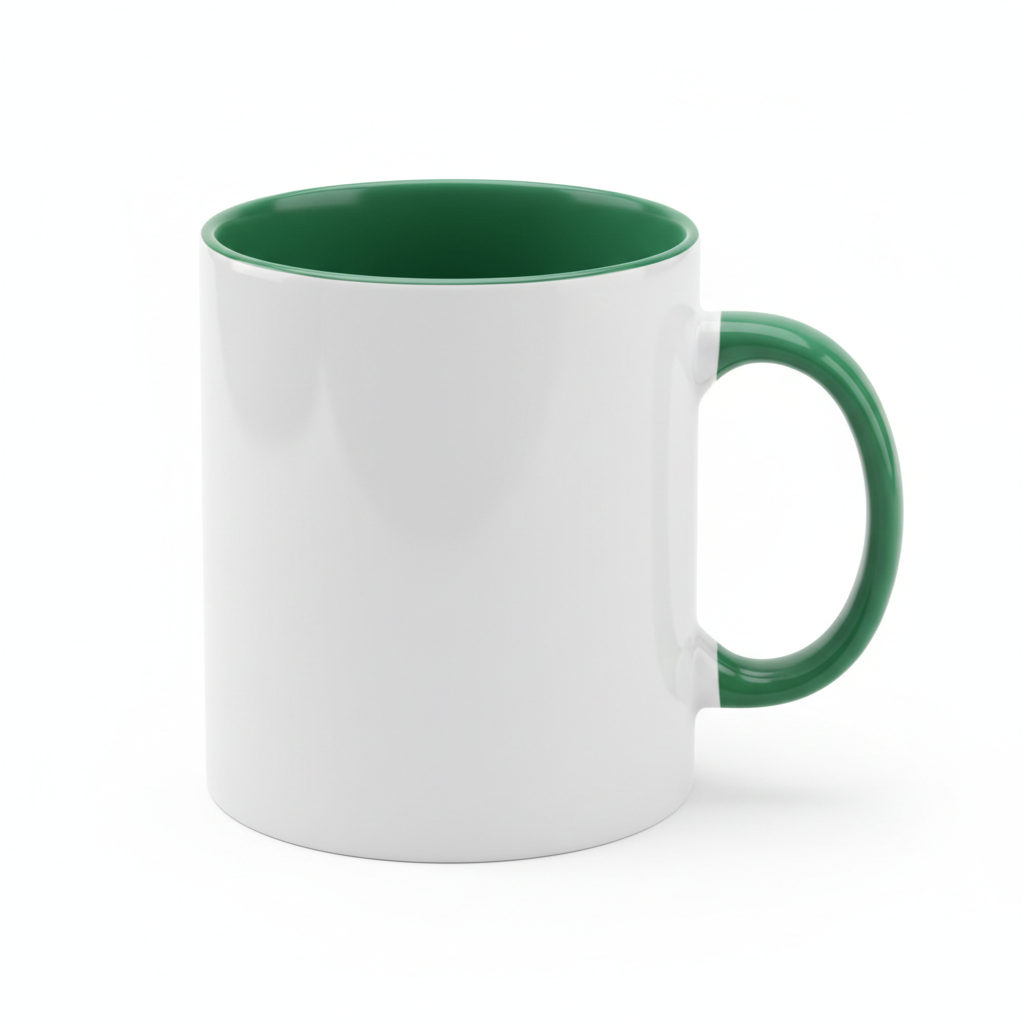 11oz sublimation inner & handle color green