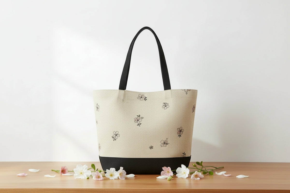 Tote TK101 Dark Linen With Black Base-H14.2xW19 inch