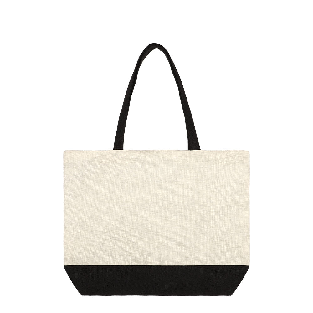 Tote TK102 Natural Linen With Black BaseH14.2*W18.9