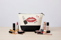 Cosmetic Bag CB102 Natural Linen Black BaseH7.3xW9.5 inch