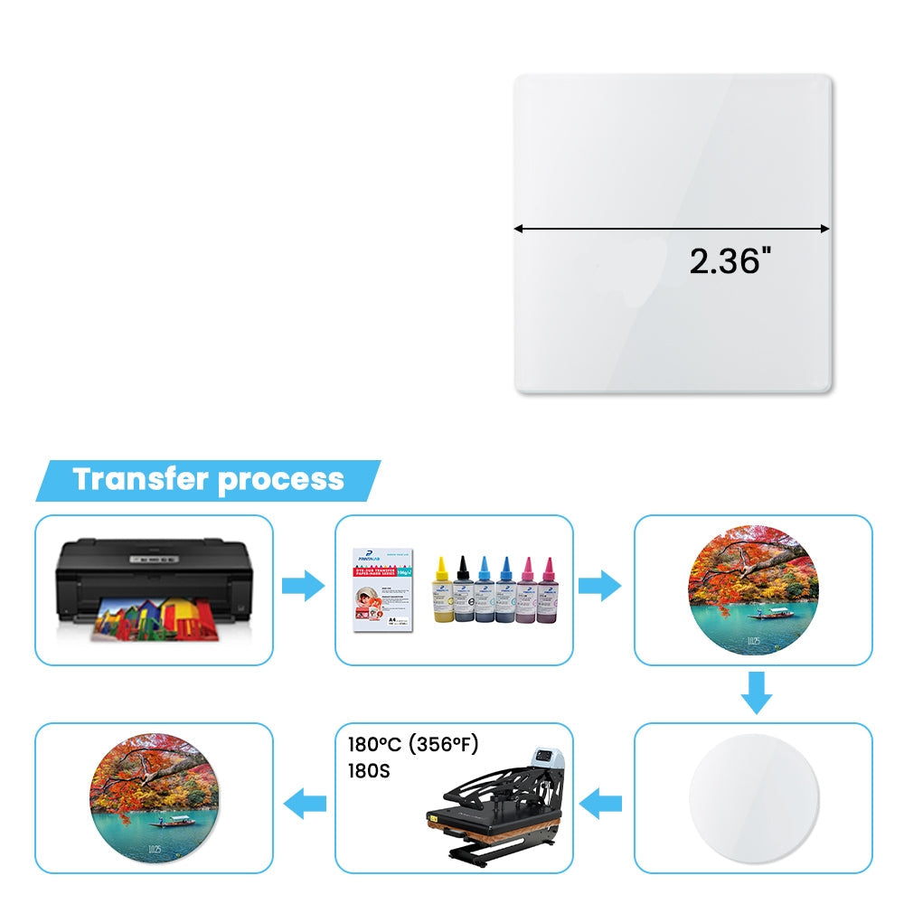 Glass magnet-square-2.36x2.36 inch, thickness 0.08 inch