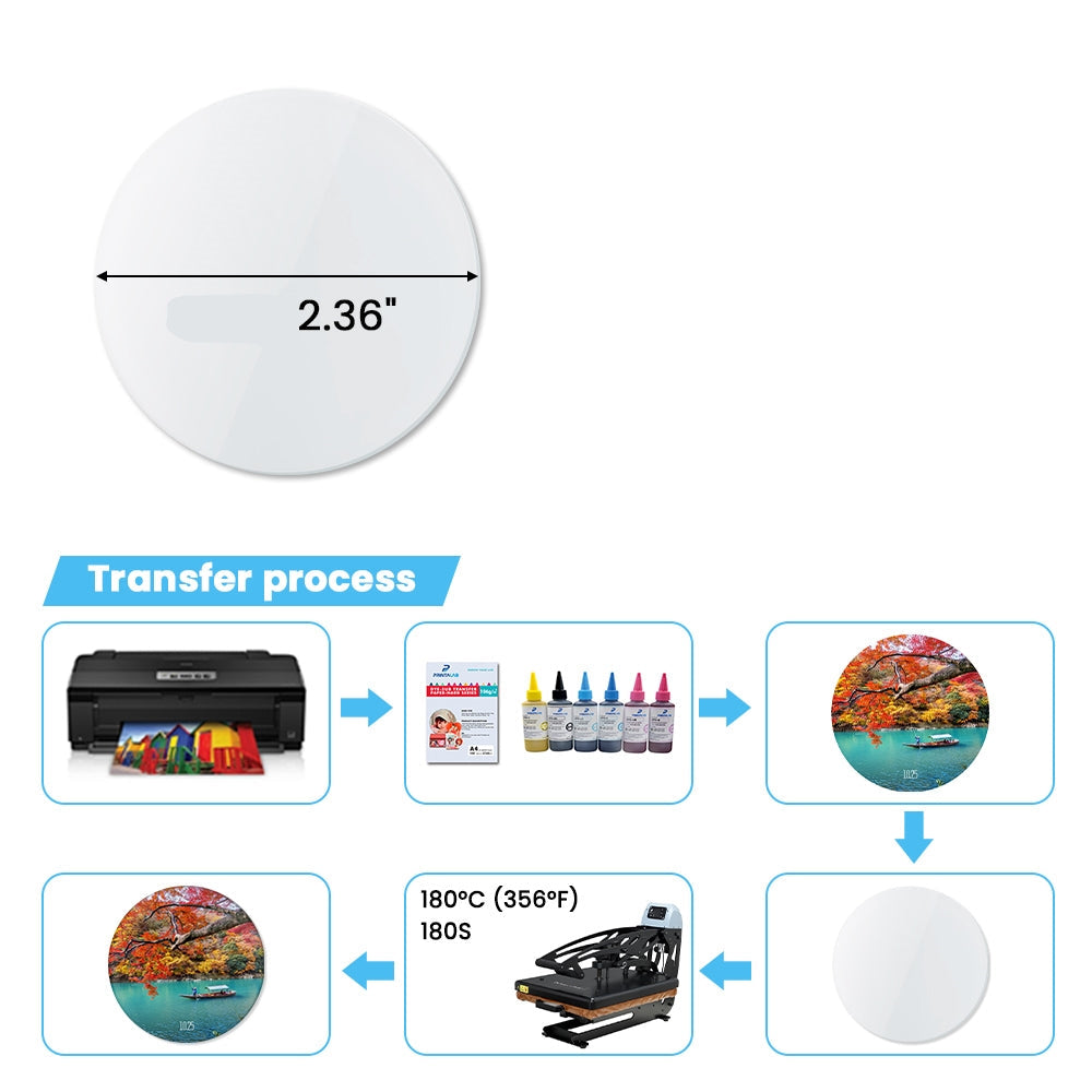 Glass magnet-round-Dia 2.36 inch, thickness 0.08 inch