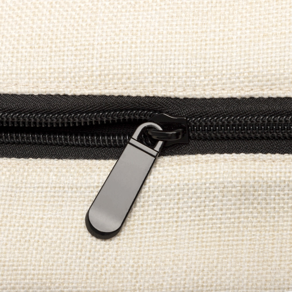 Cosmetic Bag CB102 Natural Linen Black BaseH7.3xW9.5 inch