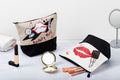 Cosmetic Bag CB101 Dark Linen Black Base 7.3x9.45 inch